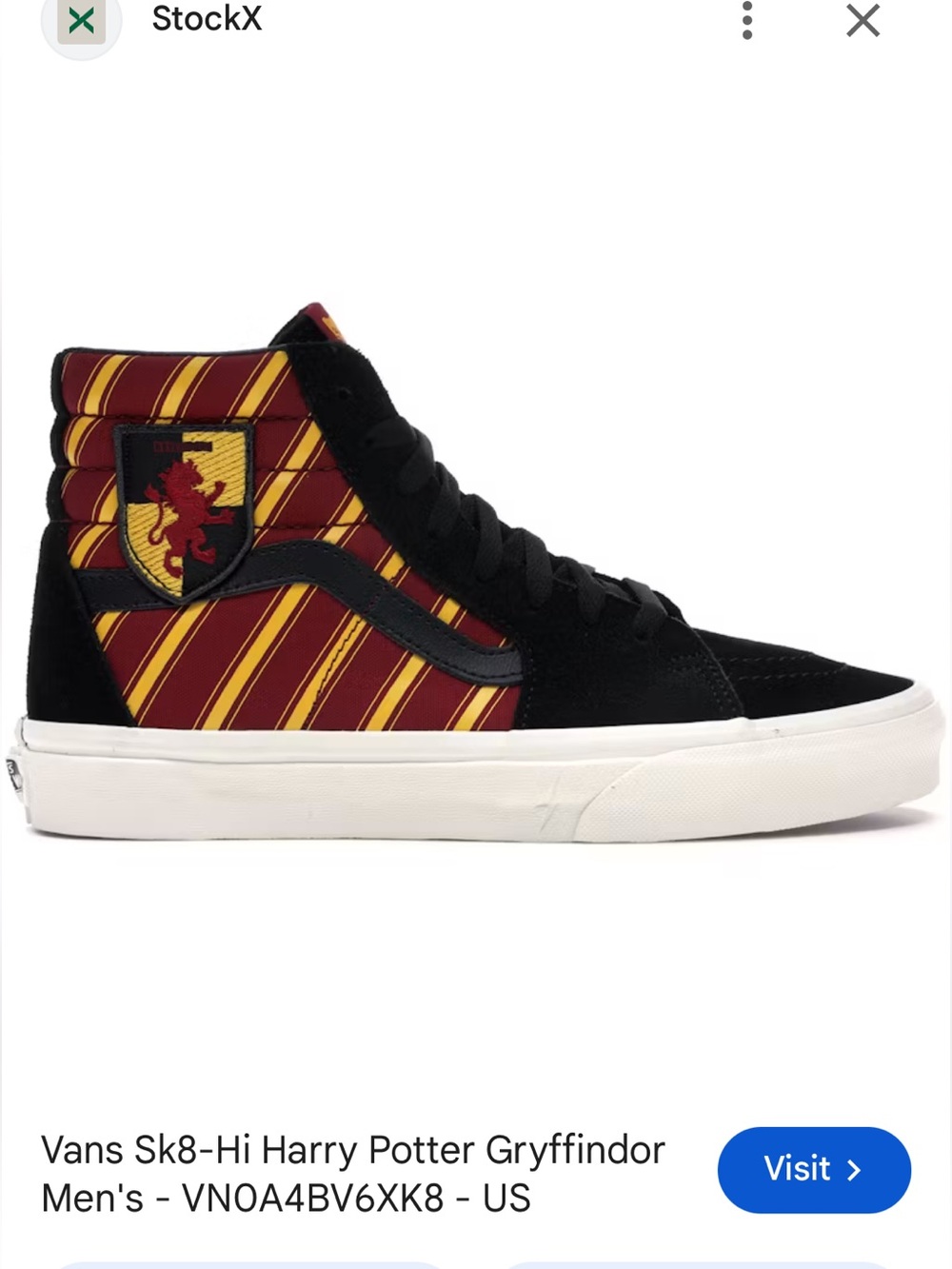 Vans Sk8-Hi x Harry Potter Gryffindor-Inspired High-Top Sneakers